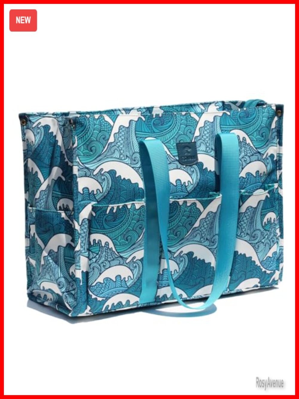 Waterproof Canvas Utility Tote Bag Zip Top Teacher Work Beach